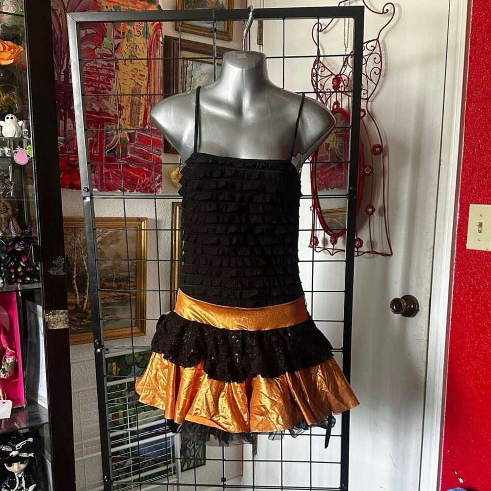 no brand halloween black orange costume dress vintage